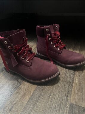 Timberland Men's Wine Red Lace-Up Work Boots